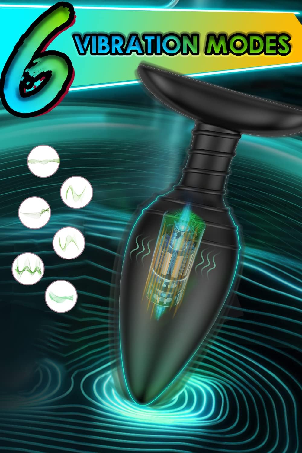 Vibrating Butt Plug, Silicone Rechargeable Anal Vibrator with Remote Control 6 Vibration Modes Waterproof Anal Sex Toys for Men, Women and Couples Black